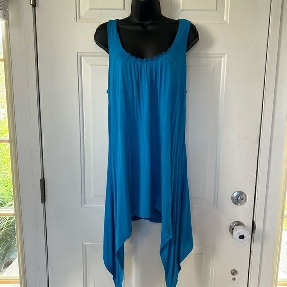 Fashion Bug Tops - Fashion Bug XL Blue/ Teal Asymmetrical Tank Top Tunic
